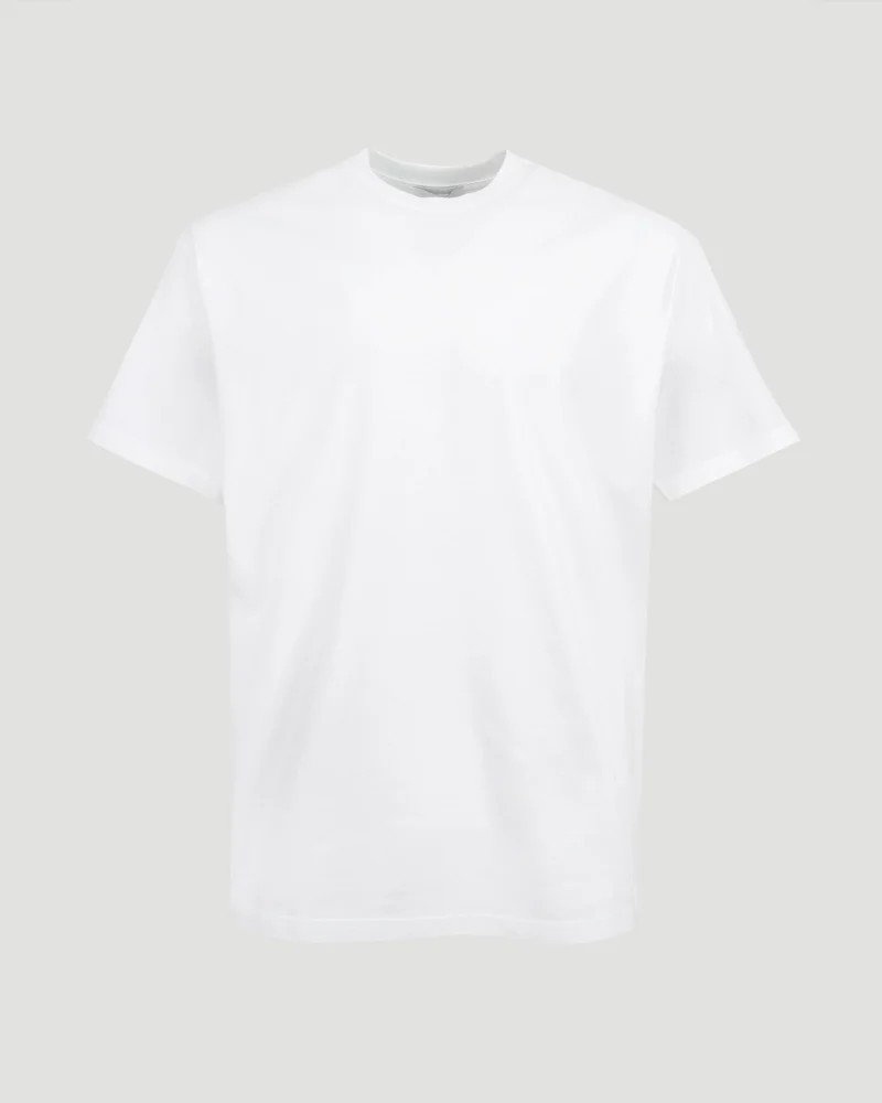 T-Shirt in Cotton with Givenchy Stamp Print in White