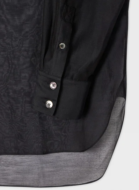 Риза от копринена органза Paul Smith — снимка 6