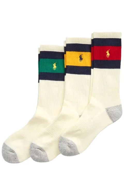 Чорапи (Pack of 3) Polo Crew Sock 449858062001 100 white