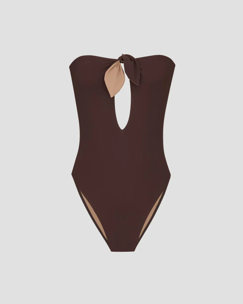 Tied Strapless Swimsuit