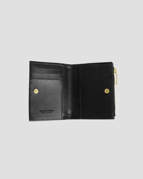 Small Intrecciato Bi-Fold Zip Wallet — снимка 4