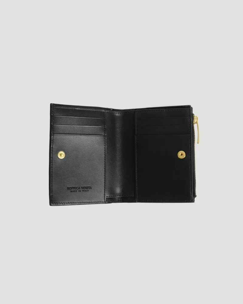 Small Intrecciato Bi-Fold Zip Wallet — снимка 4