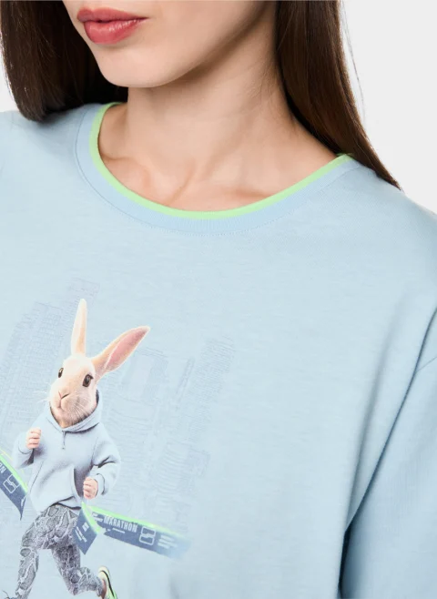 Тишърт с принт 'Rabbit' Marc Cain Sports — снимка 4