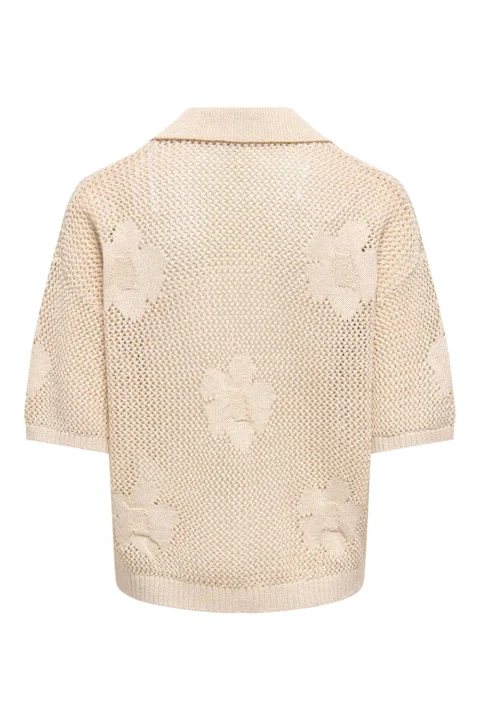 Жилетка Onlceline Ss Glitter Mesh Cardi Knt 15364732 11-0809 TCX ecru — снимка 2
