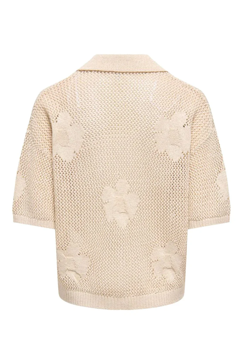 Жилетка Onlceline Ss Glitter Mesh Cardi Knt 15364732 11-0809 TCX ecru — снимка 2