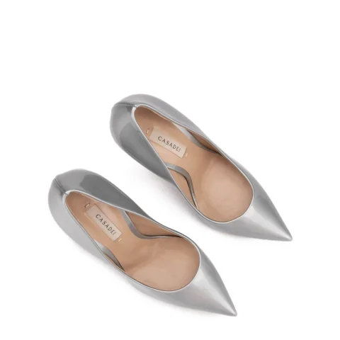Дамски сиви обувки с ток "Blade" Casadei — снимка 8