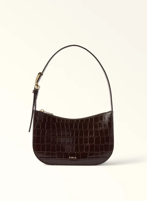 Кожена чанта Furla Sara Toni Cioccolato