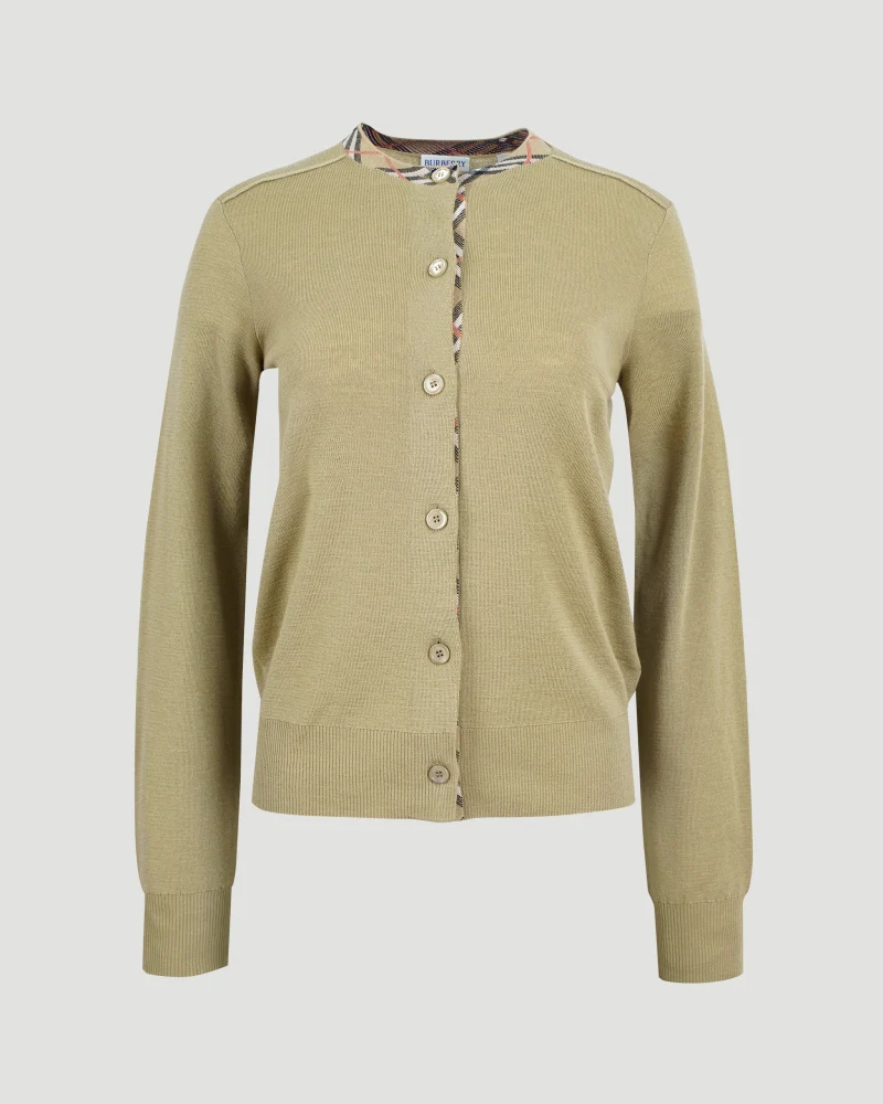 Wool Cardigan in Flax
