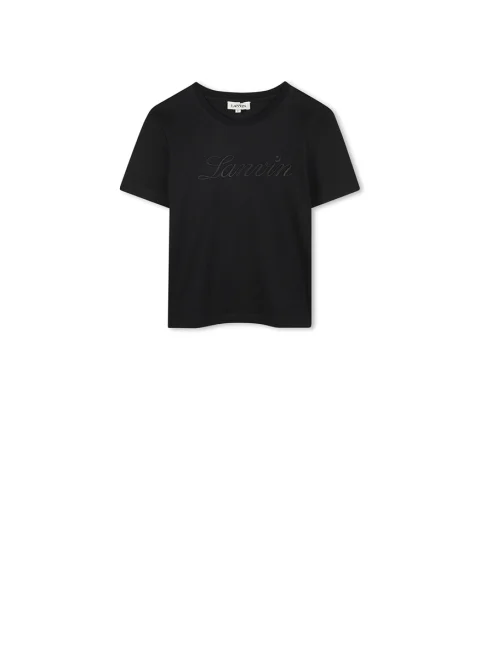 Тишърт с бродерия Lanvin Kids