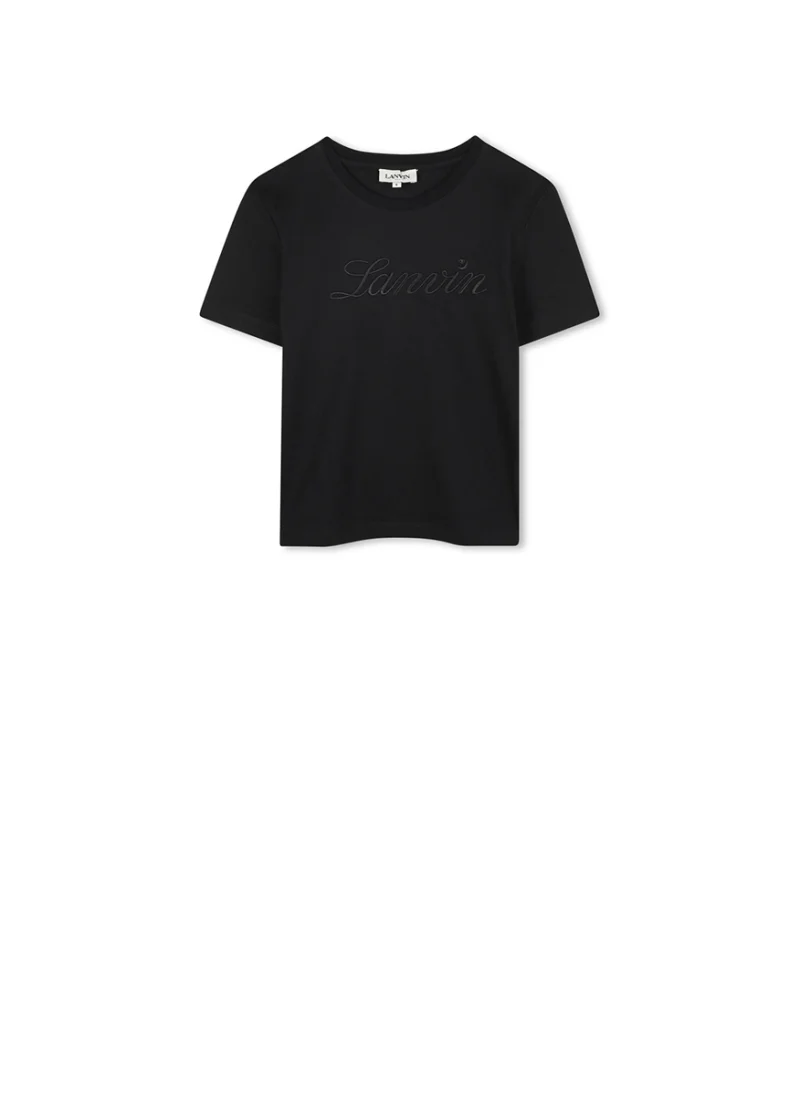 Тишърт с бродерия Lanvin Kids