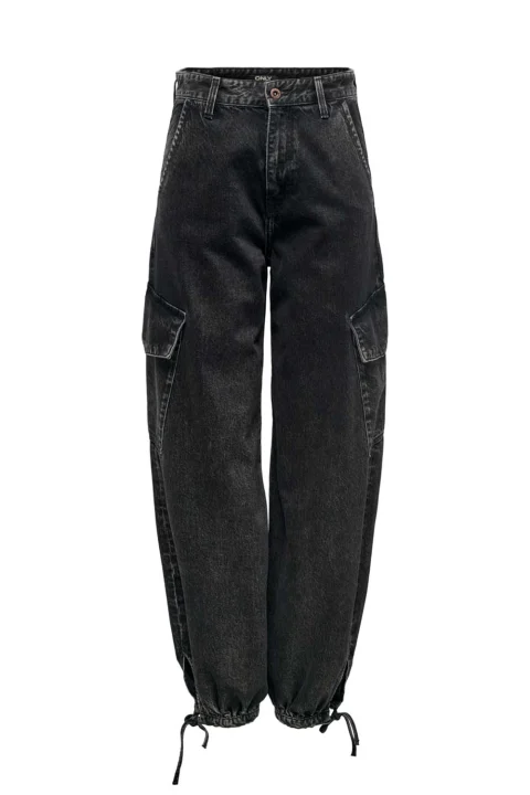 Jeans Onlpernille Hw Cargo Jogger Dnm Cro 15297358 BS000031 black denim