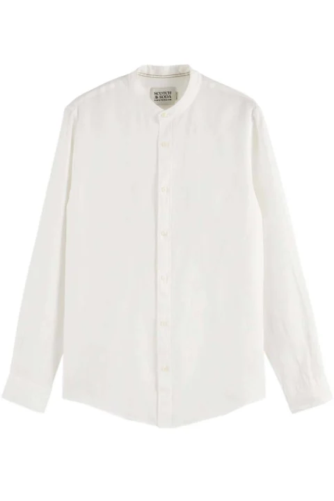 Риза Linen Ls Stand Up Collar 179189 SC100 off white