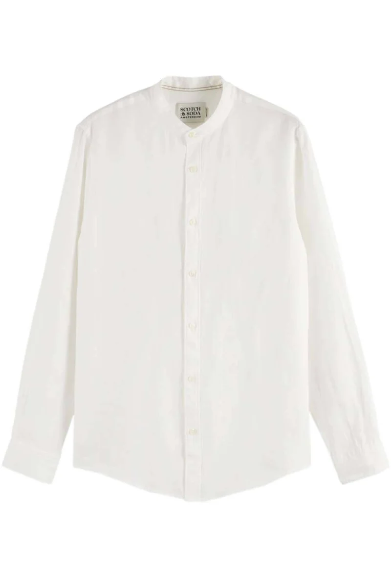 Риза Linen Ls Stand Up Collar 179189 SC100 off white