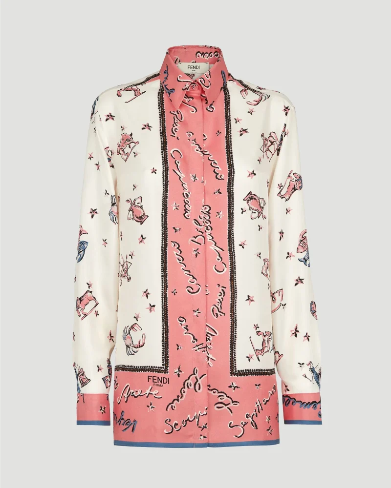 Multicolor Silk Shirt in Pink