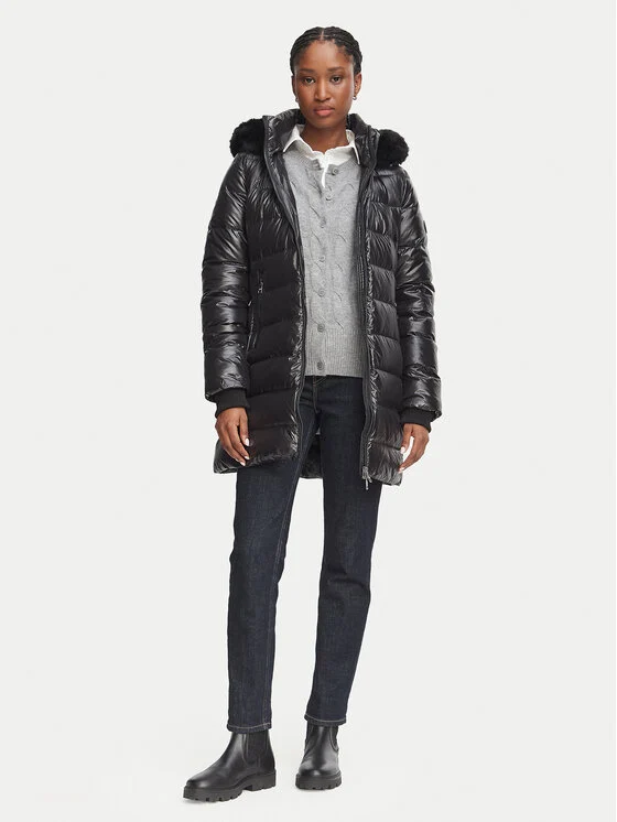 Tommy Hilfiger Пухено яке WW0WW52913 Черен Slim Fit — снимка 2