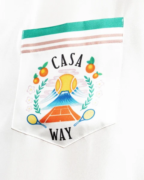 Casa Way Short-Sleeve Silk Shirt — снимка 2