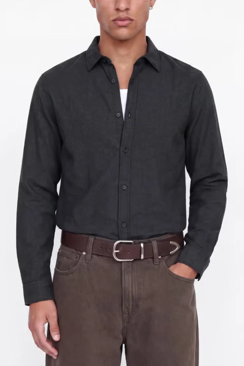 Риза Jjefield Melange 12298562 C-N10 black — снимка 2