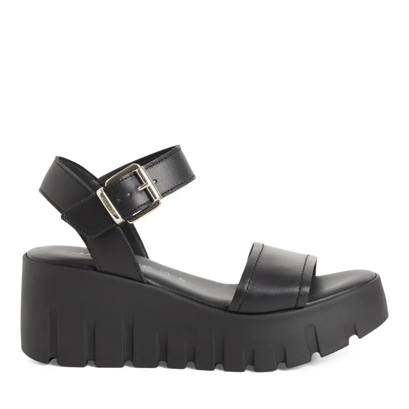 Дамски Сандали На Платформа TAMARIS – 1-28712-42-003 BLACK LEATHER