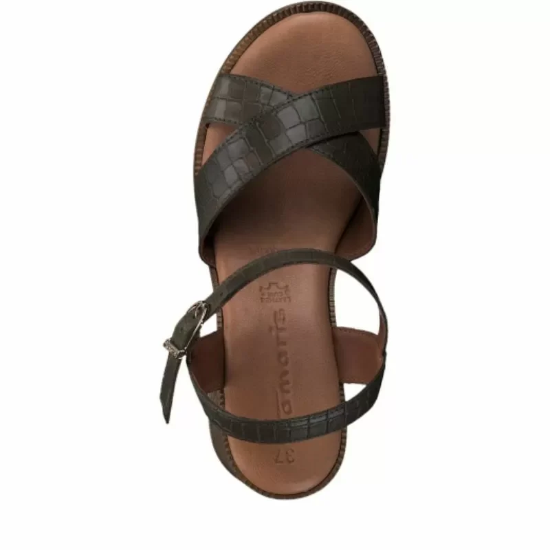 Дамски Сандали На Ток TAMARIS – 1-28022-42-712 OLIVE STRUCT — снимка 4