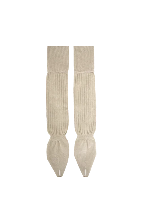 Mid Calf Thong Sock in Beige