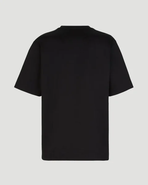 T-Shirt with Metal FF Appliqué in Black — снимка 2