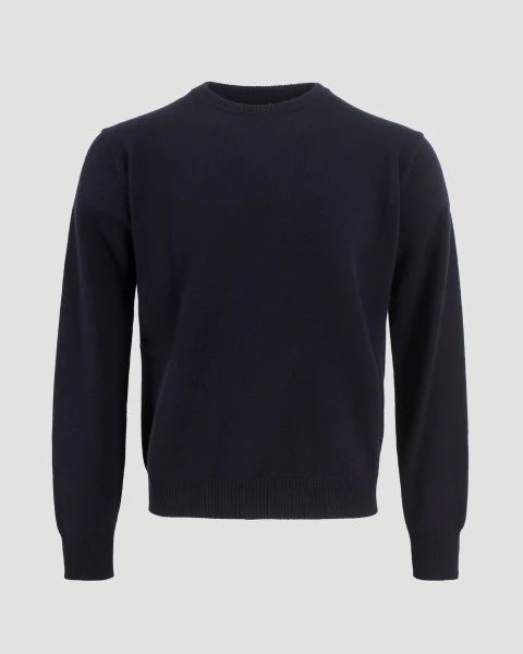 Knit Sweatshirt in Dark Blue — снимка 3