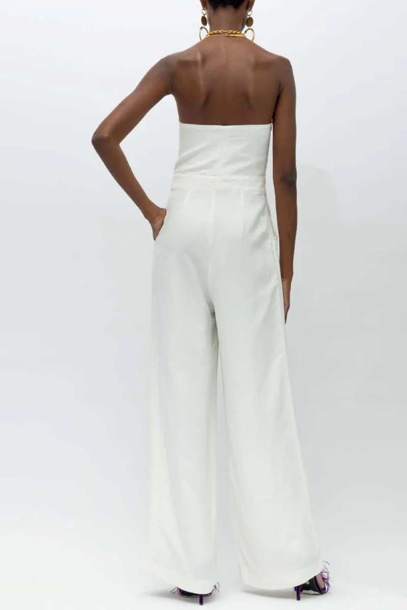 Jumpsuit Strapless Jumpsuit With Padded Bustier SYROS white — снимка 2