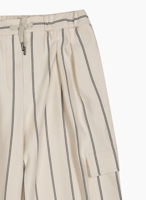 Панталон с блестящи райета Brunello Cucinelli Kids 10 — снимка 2