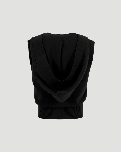 Cosy Knit Hood Top in Black — снимка 4