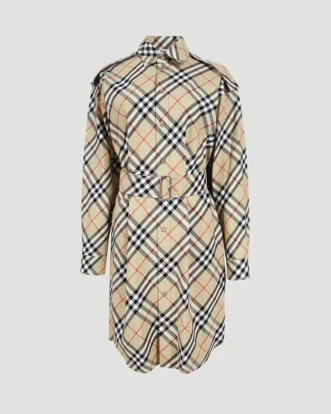 Check Cotton Shirt Dress