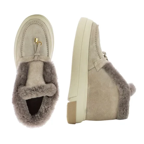 Дамски Равни Боти CARLO FABIANI – 109414 BEIGE SUEDE — снимка 5