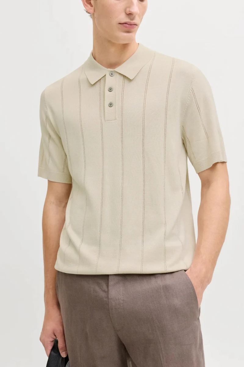 Polo Jprblawilliam Structure Knit Ss 12291042 13-0404 TCX ancient scroll — снимка 2