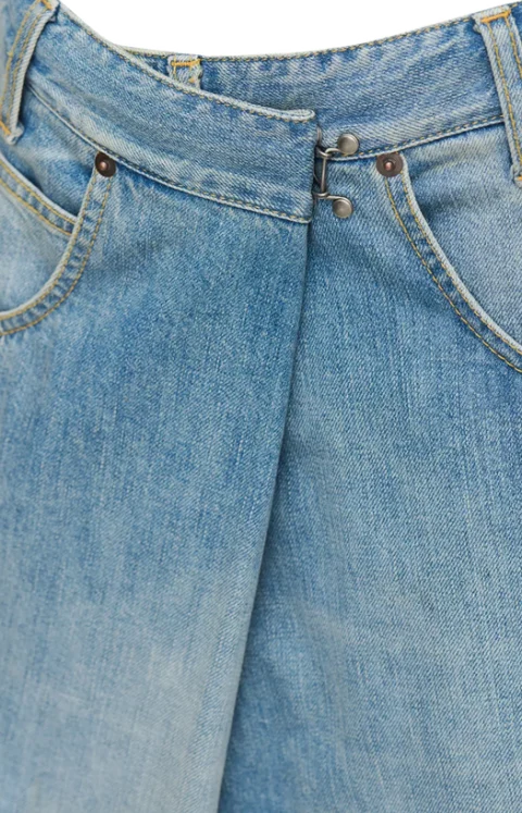 Wrap Denim Jeans in Blue — снимка 2