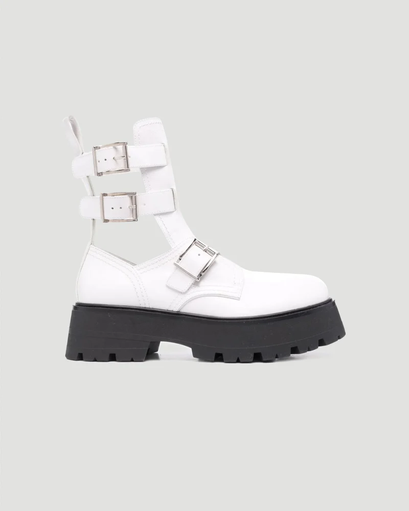Rave Buckle Boot in White