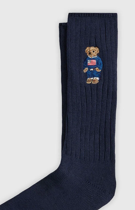 Чорани от вълнен бленд с Polo Bear бродерия — снимка 2