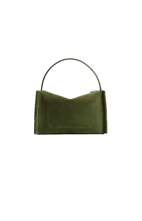 Loafer Bag in Khaki Suede — снимка 5