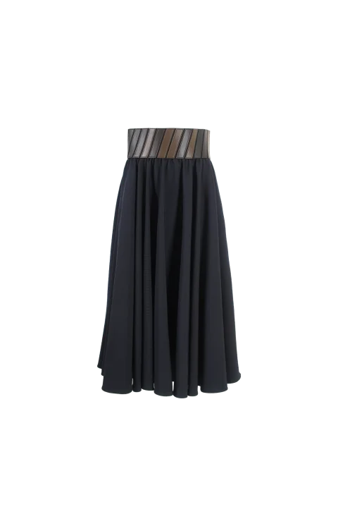 Dark Petrol Midi Skirt