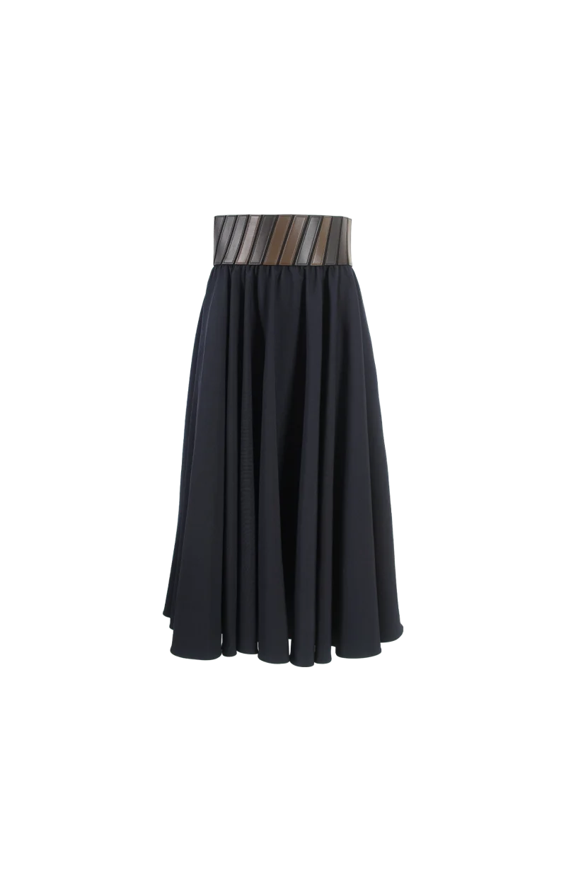 Dark Petrol Midi Skirt