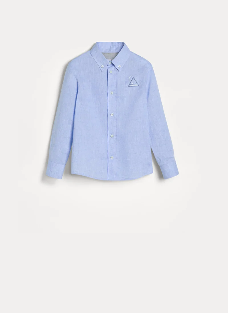 Ленена риза с бродерия Brunello Cucinelli Kids 4-6