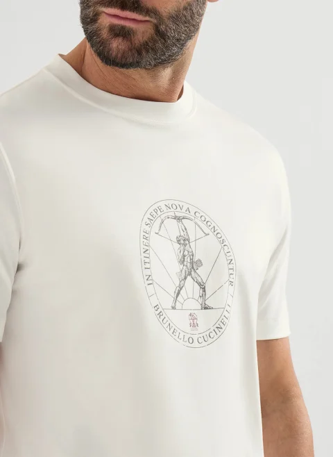 Класически памучен тишърт Brunello Cucinelli — снимка 3