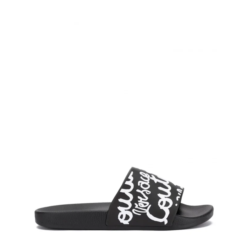 Дамски черни чехли VERSACE JEANS