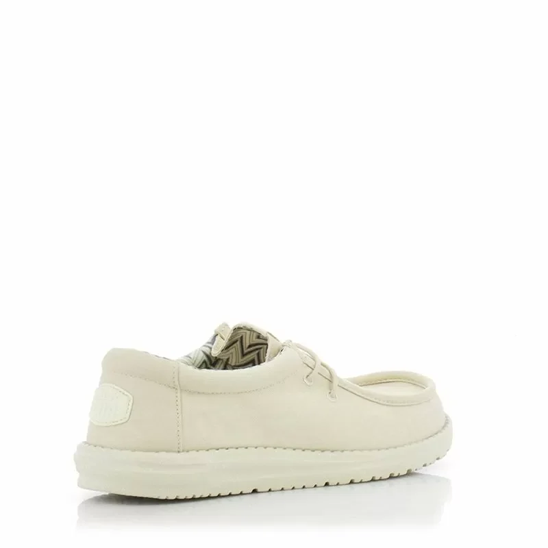 Мъжки Ежедневни HEY DUDE – 40700-1KA WALLY STRETCH STONE WHITE — снимка 4