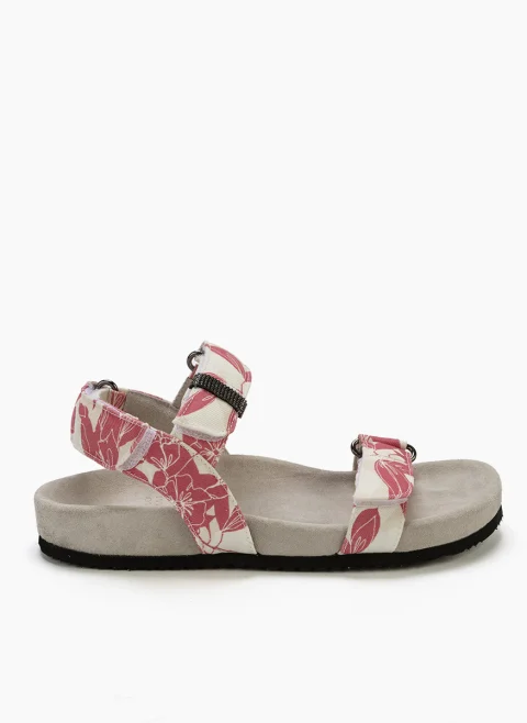 Сандали с флорален принт Brunello Cucinelli Kids
