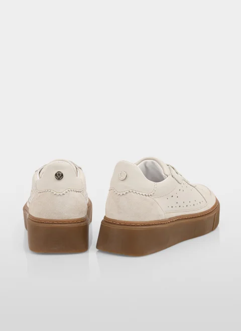 Кожени кецове с перфорирани детайли Marc Cain Sports — снимка 3