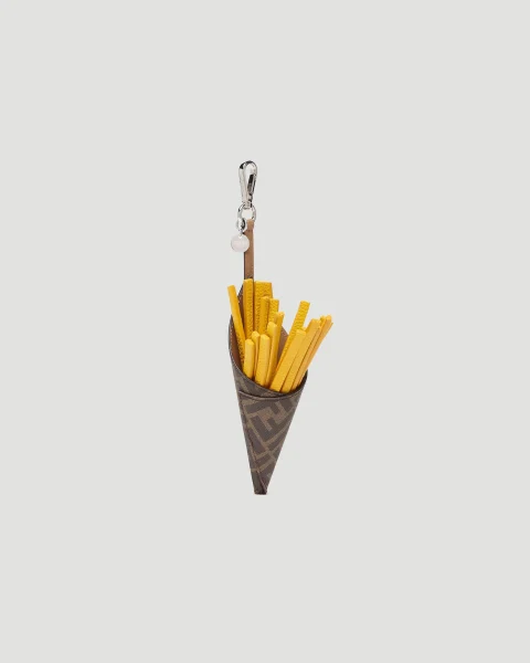 Fendilicious Charm in Brown FF Canvas and Yellow Leather Charm — снимка 2