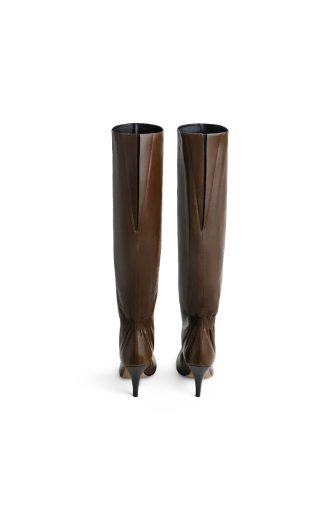 Slouchy High Boot in Bronze — снимка 3