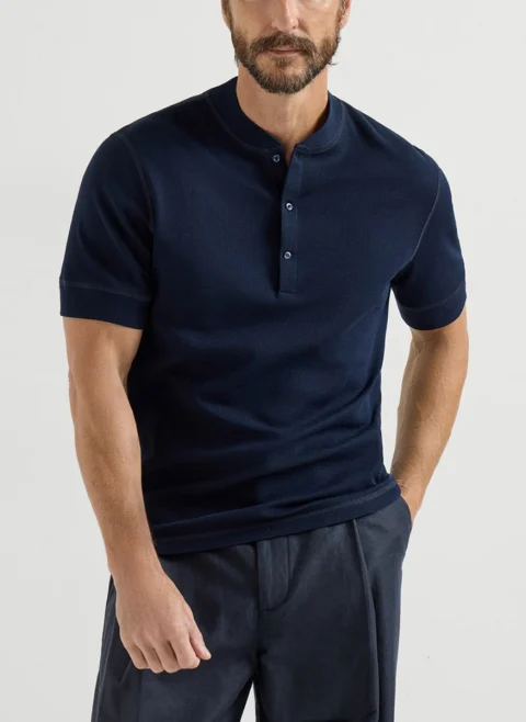 Тишърт с копчета Brunello Cucinelli — снимка 7