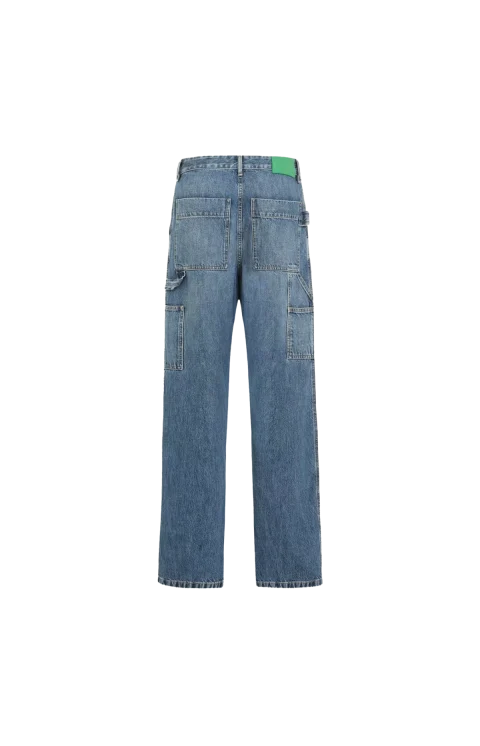 Indigo Denim Cargo Trousers — снимка 2
