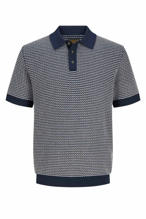 Polo Jprblukingsley Knit Ss 12291058 19-3922 TCX sky captain