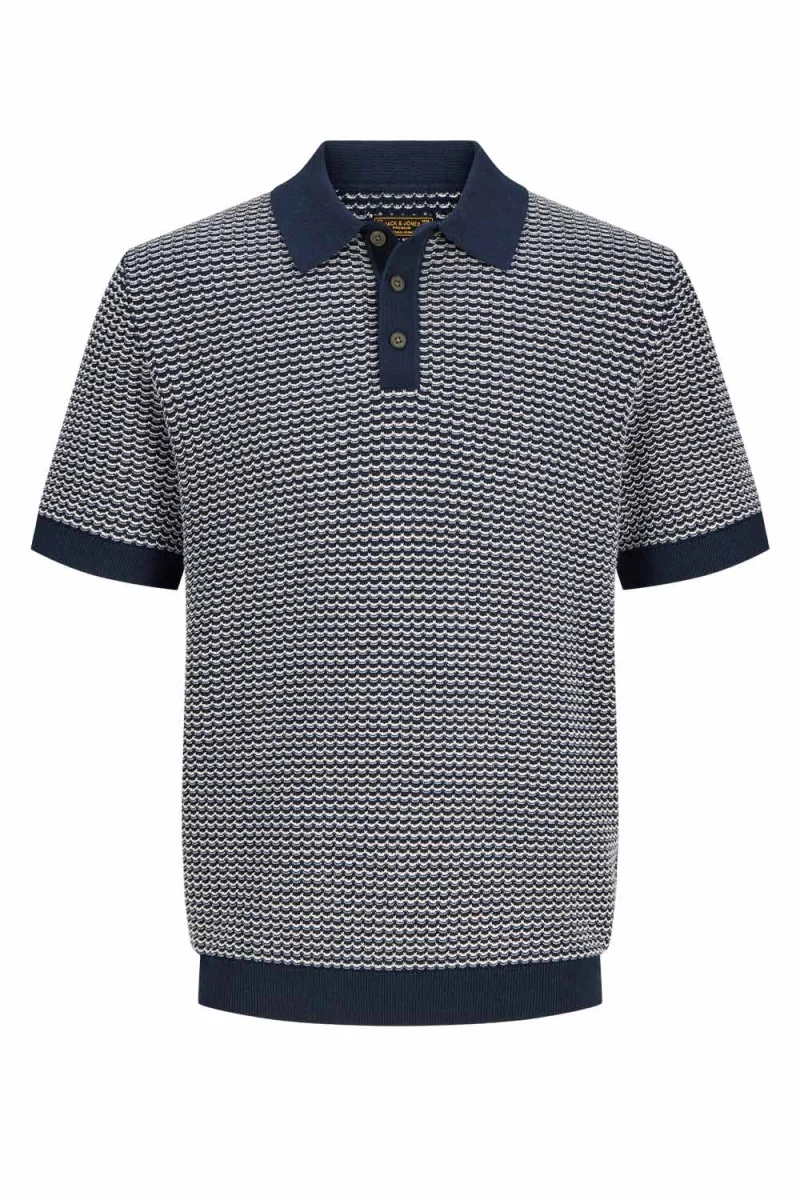 Polo Jprblukingsley Knit Ss 12291058 19-3922 TCX sky captain